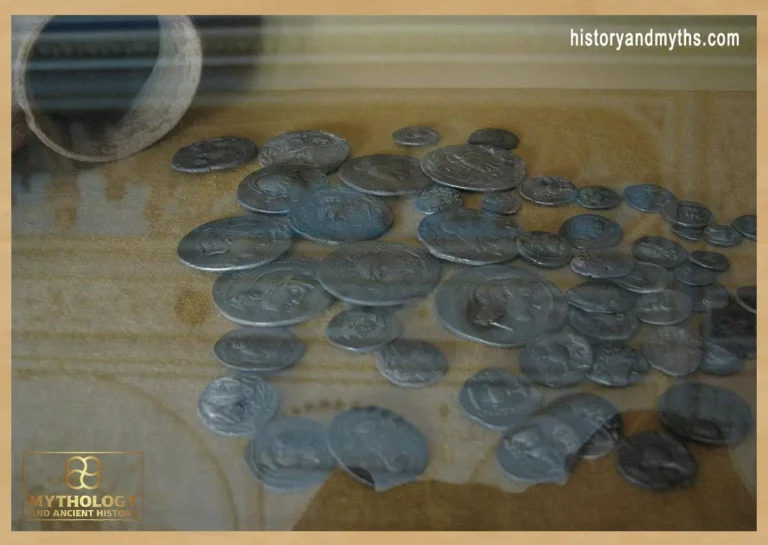 Coin hoard from Naxos (buried c. 150 BC), silver and bronze coins stored in a clay vessel