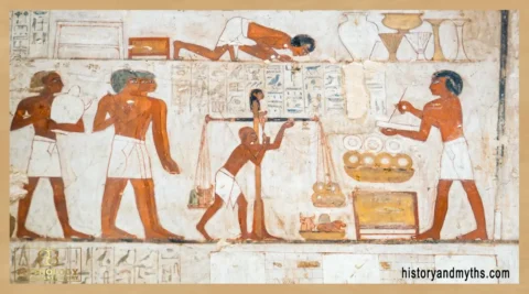 Tomb-chapel of Rekhmire (TT100), cropped from original