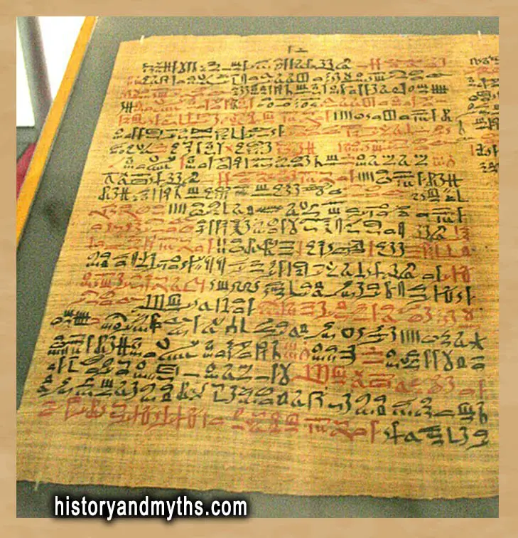 Column 41 of the Ebers Papyrus showing ancient Egyptian medical remedies and healing spells