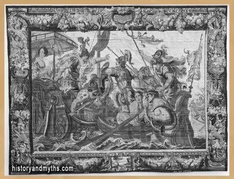 The Battle of Actium, from the tapestry series The Story of Antony and Cleopatra