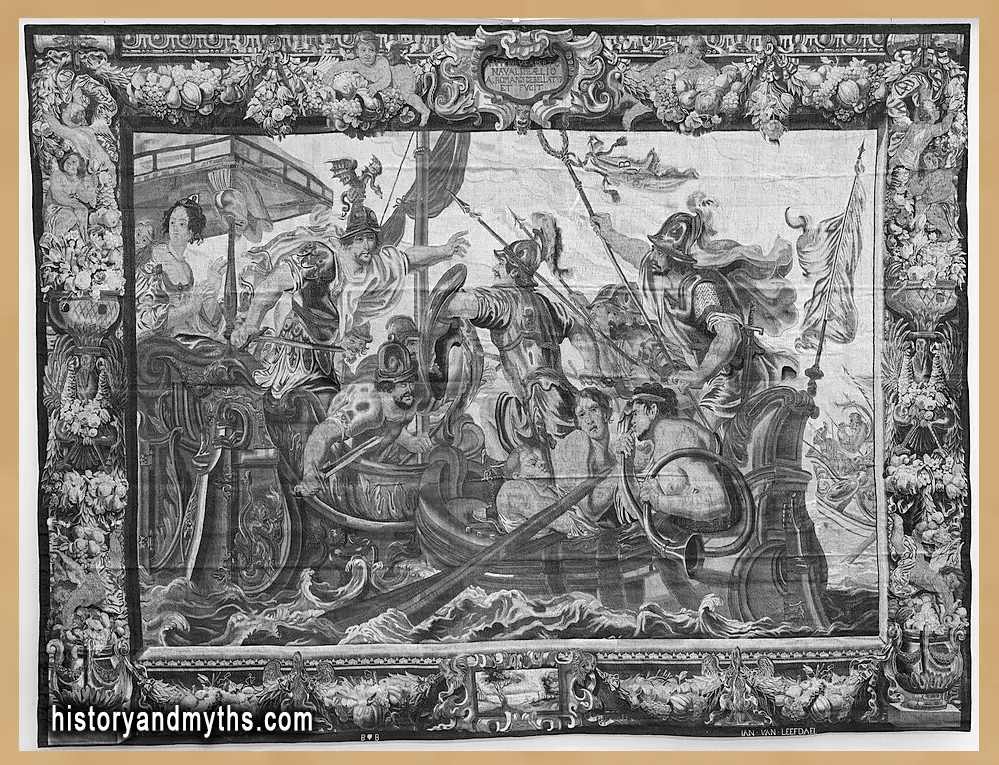 The Battle of Actium, from the tapestry series The Story of Antony and Cleopatra