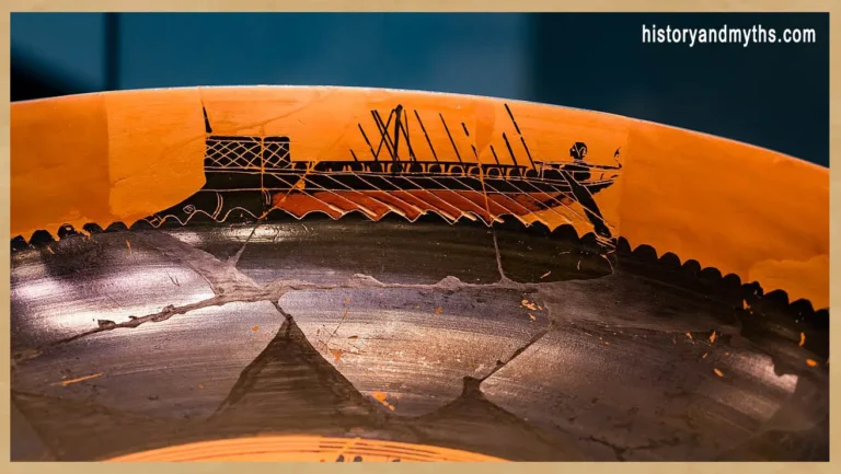Attic black-figure band-cup depicting ships at sea, Athens, ca. 520 BC