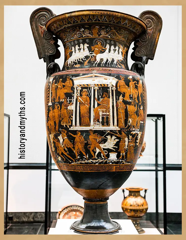 Underworld Painter, Apulian Red-Figure Volute-Krater, c. 330–320 BC, found at Canosa. Staatliche Antikensammlungen
