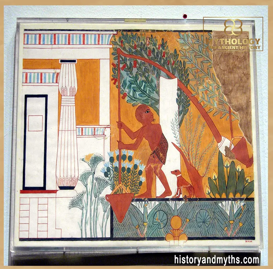 Garden Scene, Tomb of Ipuy (shows shaduf)