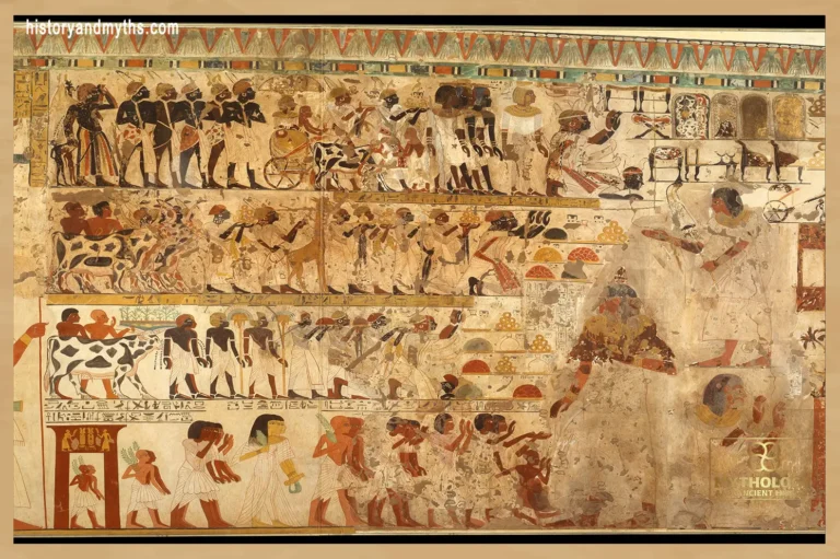 Nubian tribute scene reflecting state-controlled exchange between Egypt and Nubia.