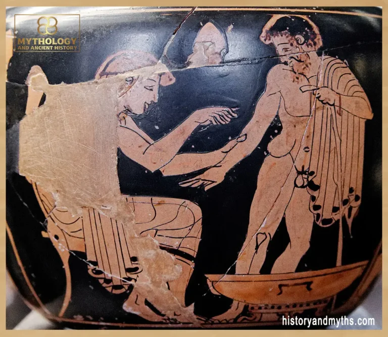 Physician treating a patient, Attic red-figure aryballos
