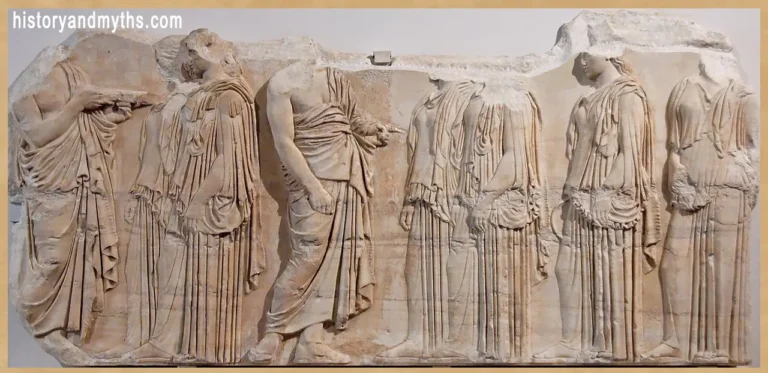 The Panathenaic procession (Ergastinai) from the east frieze of the Parthenon