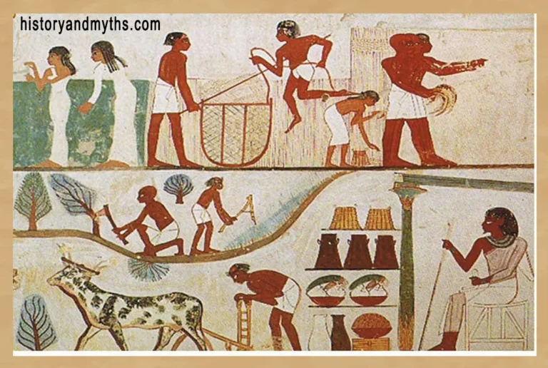 Agricultural scene from the Tomb of Nakht, 18th Dynasty, Thebes