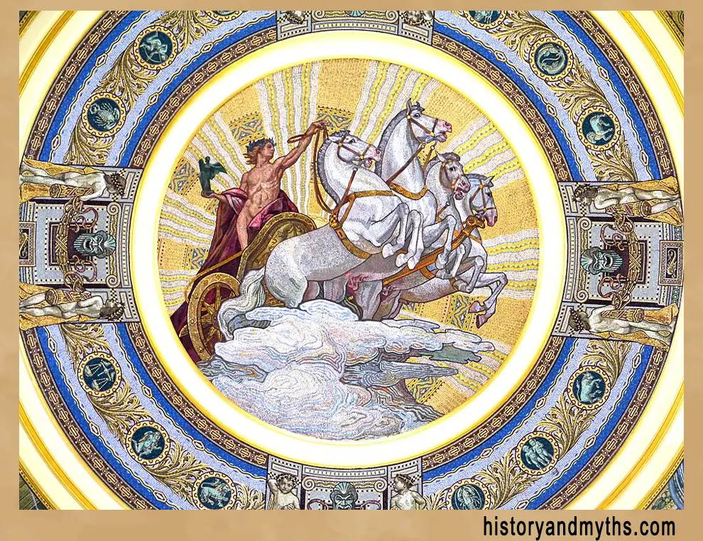 Zairon, Helios in the Dome of Széchenyi Thermal Bath, Budapest, photograph, 2022. Licensed under Creative Commons Attribution