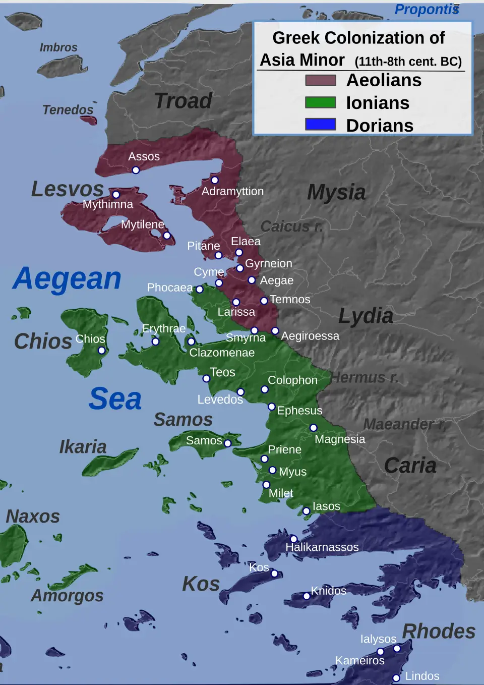 Greek colonization of western Asia Minor during the Greek Dark Age (11th–8th century BC)