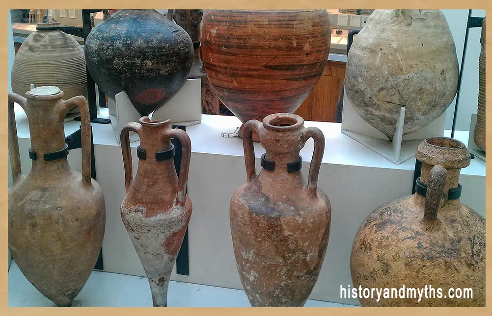 Greek amphoras for wine and oil, British Museum