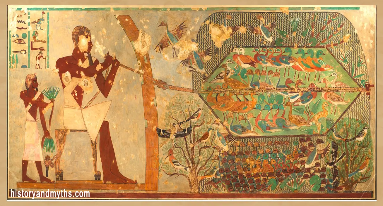 Netting Birds, Tomb of Khnumhotep (Beni Hasan), Middle Kingdom