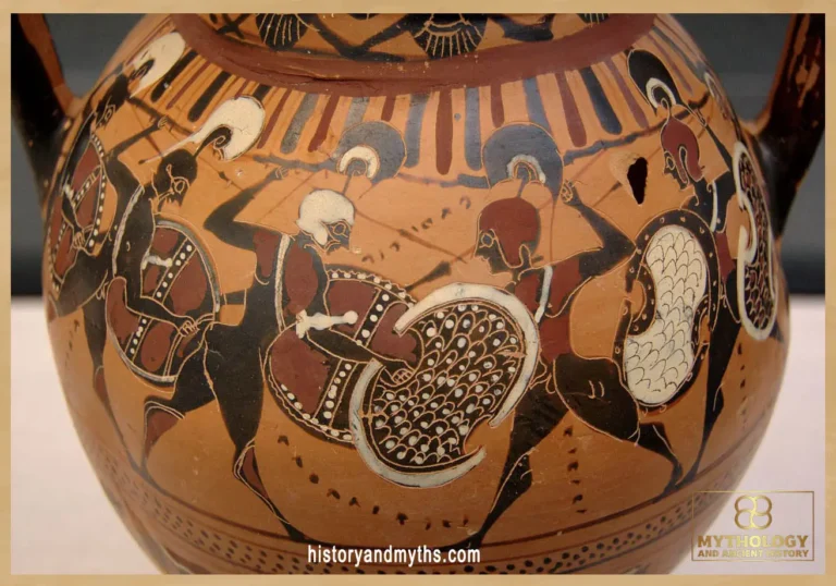 Attic black-figure amphora showing a Greek phalanx in close formation, ca. 560 BC