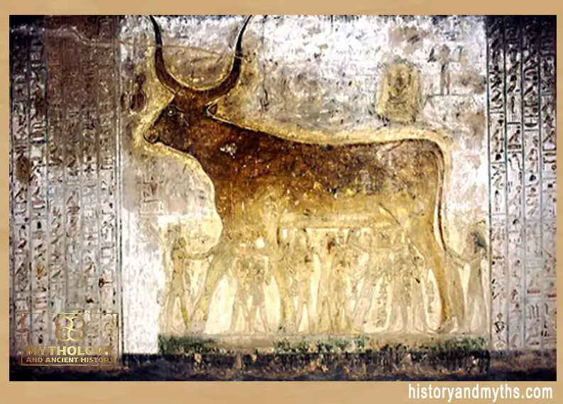 the sky goddess Nut in her bovine form