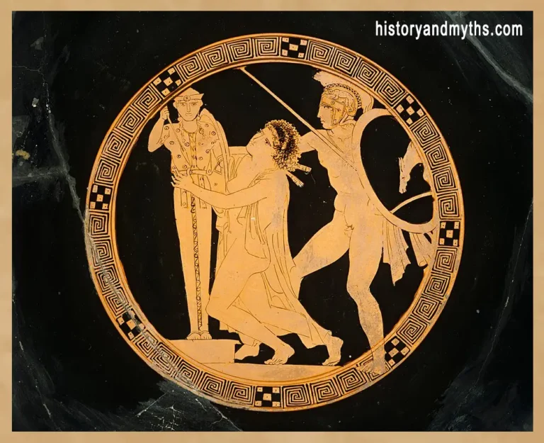 Ajax and Cassandra, Attic Red-Figure Cup, attributed to the Kodros Painter, c. 440–430 BC
