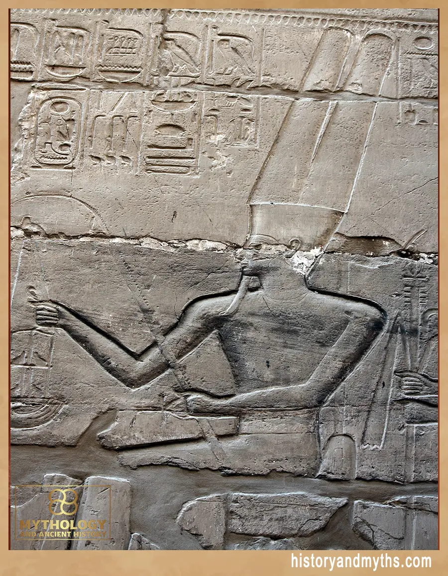 Wall relief in the Great Hypostyle Hall of Karnak Temple — representing Amun’s cult context