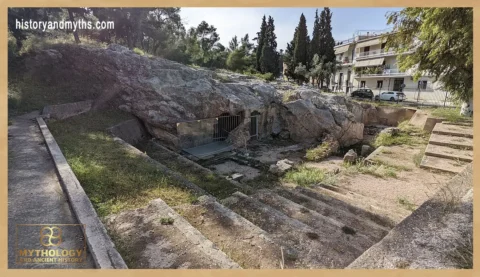 Ruins of the public fountain at the Pnyx in Athens, showing how Ancient Greek cities organized public water access and urban fountain systems