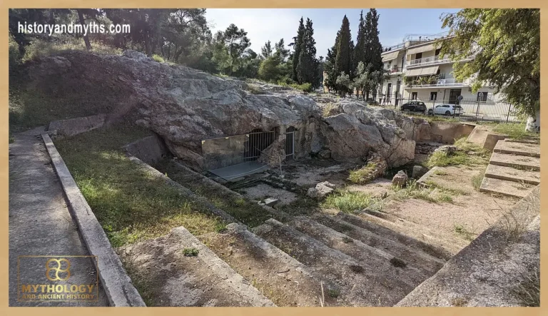 Ruins of the public fountain at the Pnyx in Athens, showing how Ancient Greek cities organized public water access and urban fountain systems