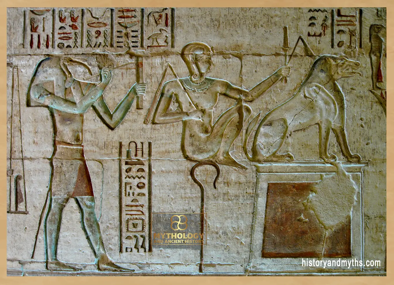 Hieroglyphic inscriptions on a temple wall at Deir el-Medina showing sacred writing as a functional element of ancient Egyptian belief