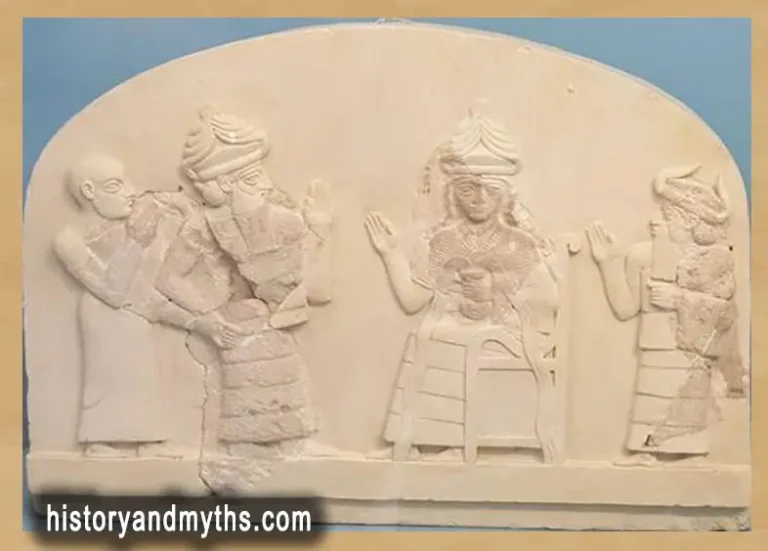 Ningishzidda, Inanna seated, & Dumuzi The Shepherd