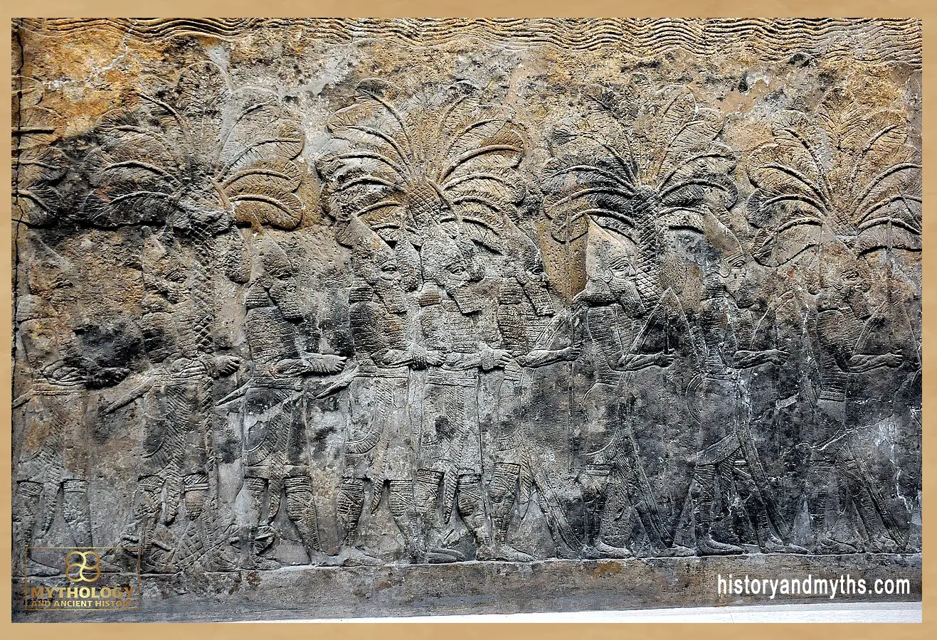 Alabaster bas-relief depicting an Assyrian military campaign in southern Mesopotamia, from the South-West Palace at Nineveh, ca. 640–620 BCE.