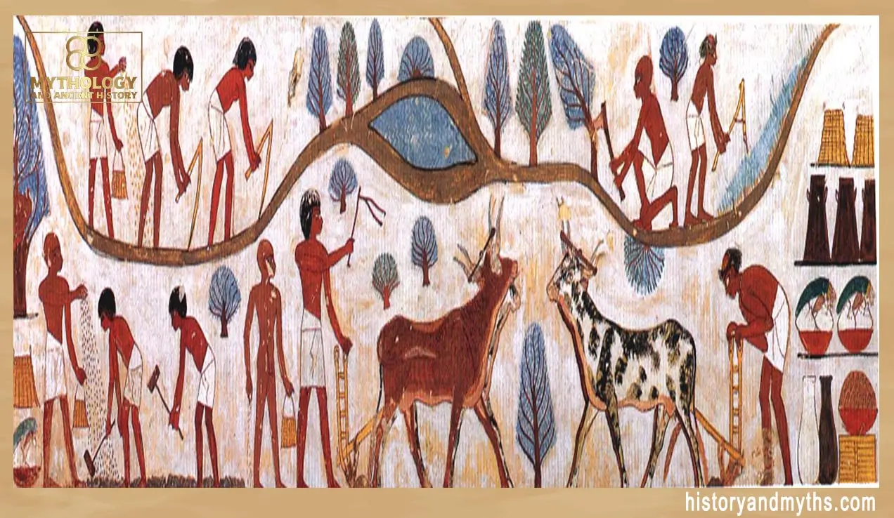 Agricultural Scenes, Tomb of Nakht (facsimile, TT 52), New Kingdom, Dynasty 18