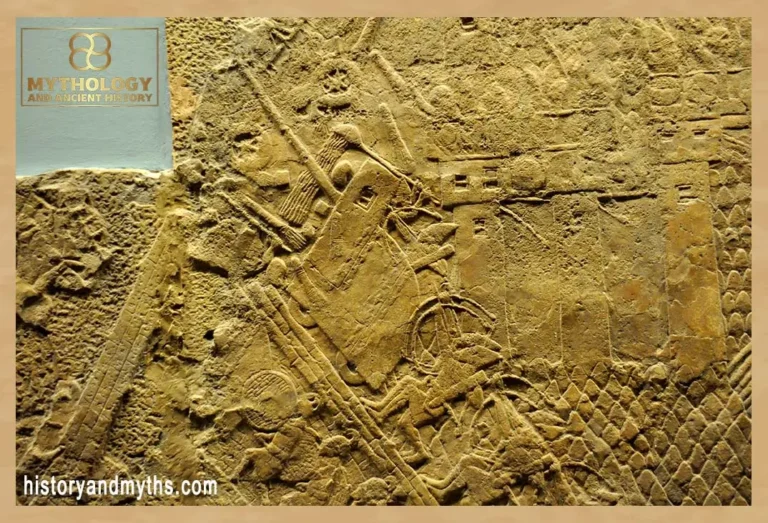 Assyrian siege-engine attacking the city wall of Lachish (reign of Sennacherib