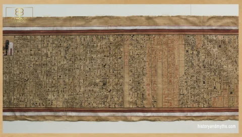 Detail from the Book of the Dead of Kha papyrus showing hieroglyphic spells used as sacred speech in ancient Egyptian funerary practice