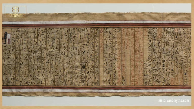 Detail from the Book of the Dead of Kha papyrus showing hieroglyphic spells used as sacred speech in ancient Egyptian funerary practice