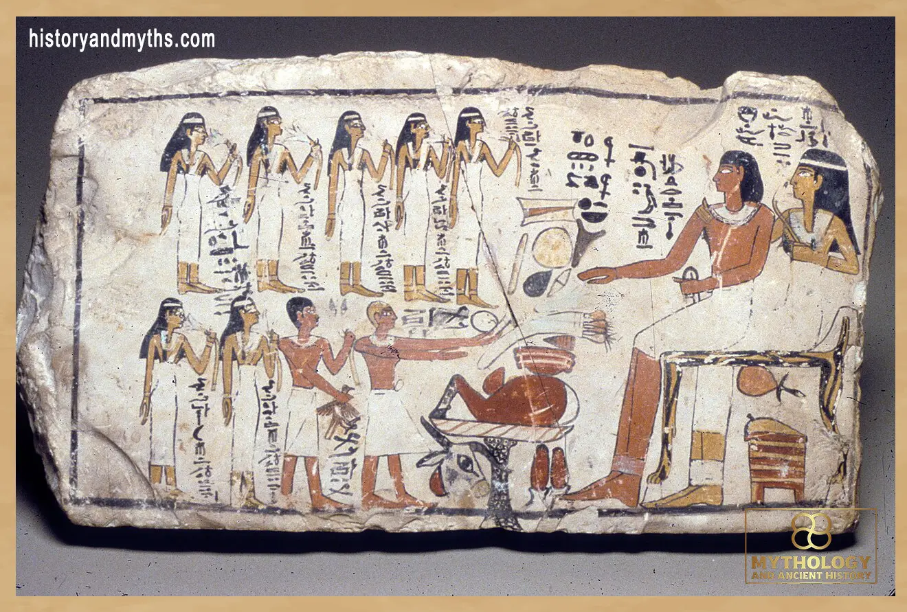 Stela of Tetu and Nefertjentet (c. 2124–1981 BCE), limestone with painted details, Dynasty 11