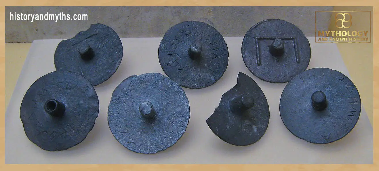 Athenian bronze voting disks (secret ballot)