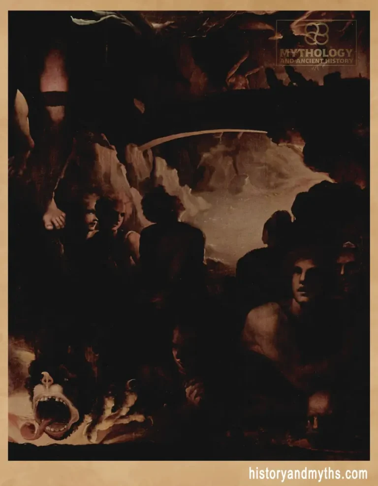 Symbolic depiction of chaos and disorder used to illustrate the concept of Dysnomia, the Greek spirit of lawlessness