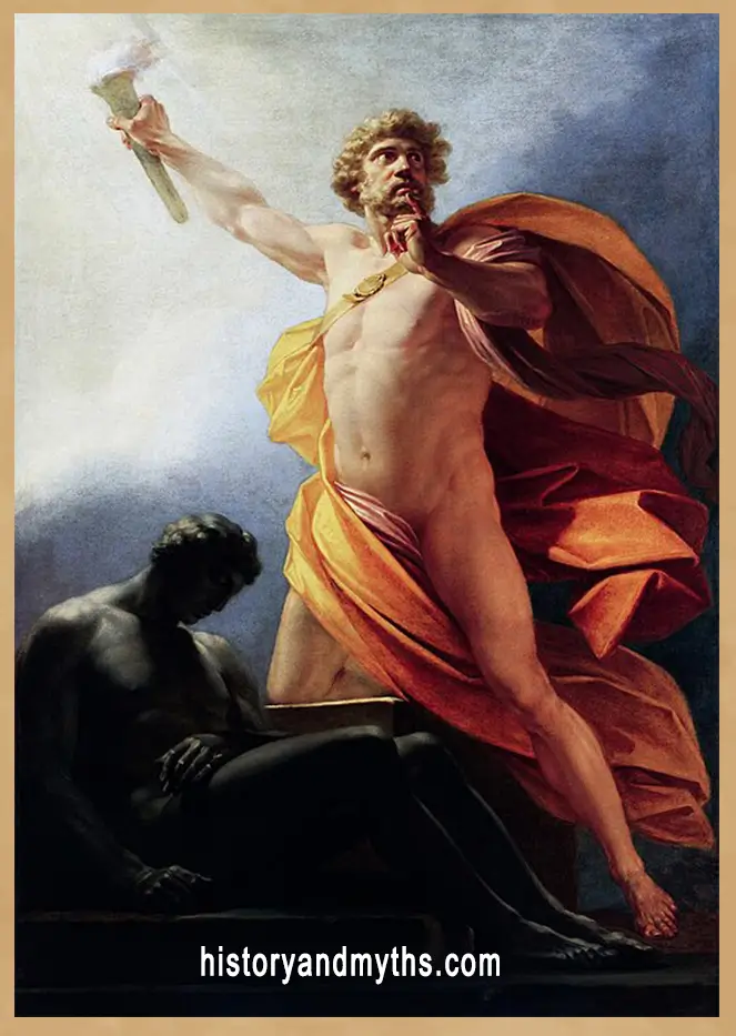 Prometheus Brings Fire to Mankind, oil on canvas by Heinrich Füger, c. 1790