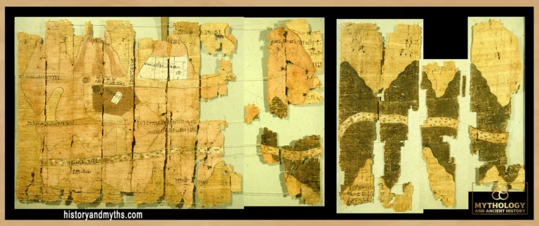 Turin Papyrus Map (c. 1150 BC), prepared for Ramesses IV’s quarrying expedition to Wadi Hammamat
