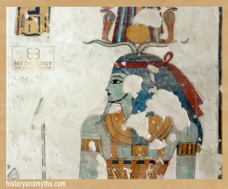 Painting of the Ancient Egyptian god of the primordial mound Tatenen