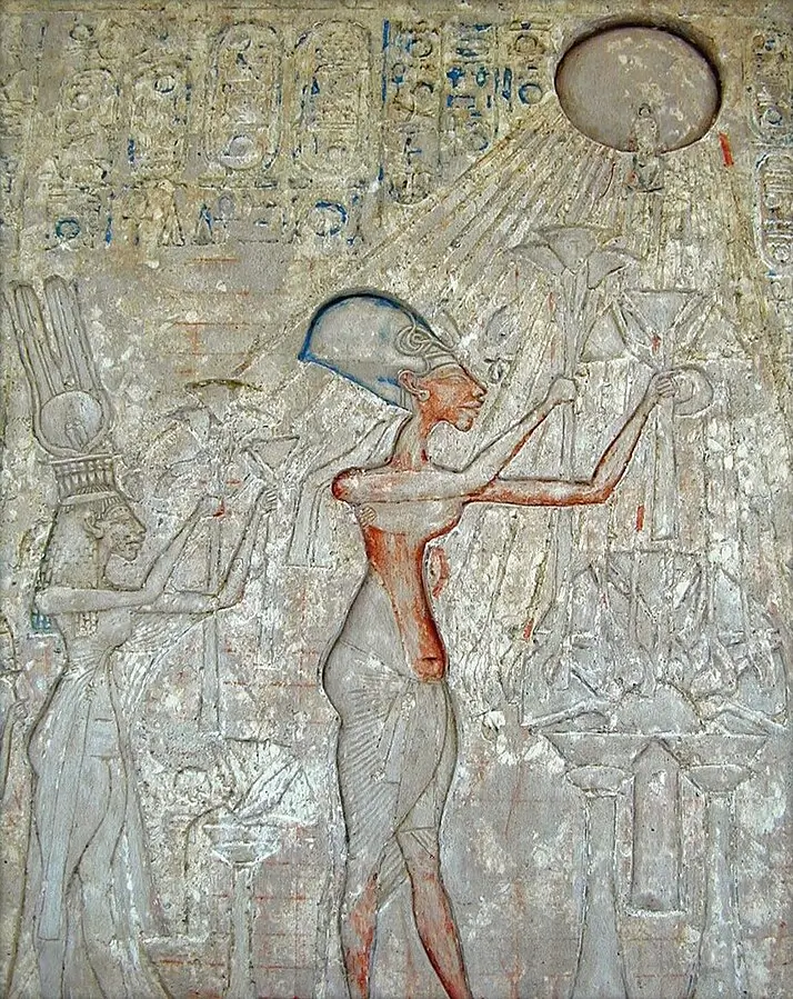 Panel with adoration Scene of Aten