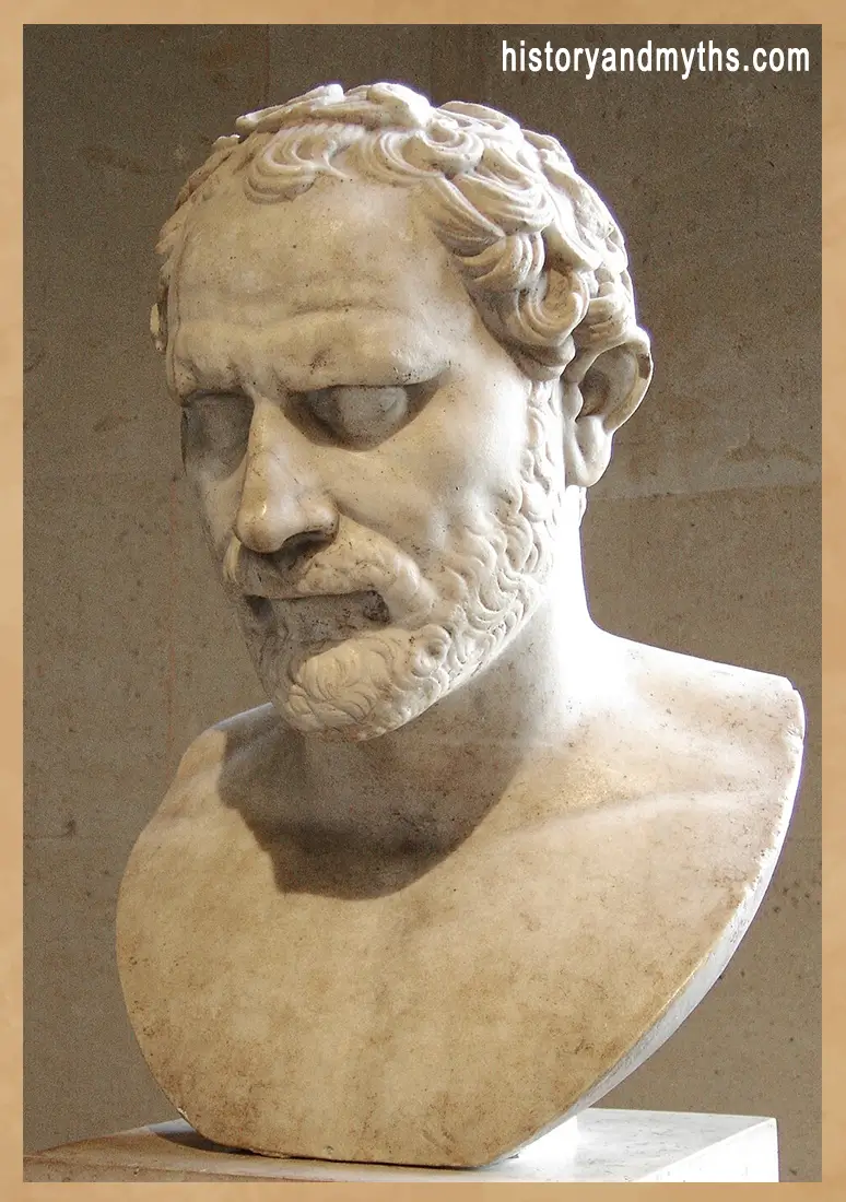 Bust of Demosthenes, Roman marble copy after a Greek original by Polyeuktos (ca. 280 BCE)