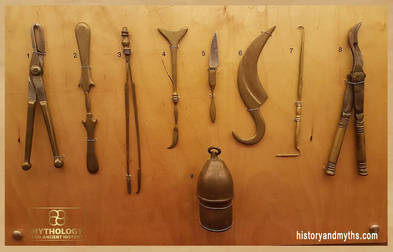 Reconstructed Greek surgical tools