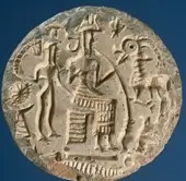 Enki drinking in Dilmun