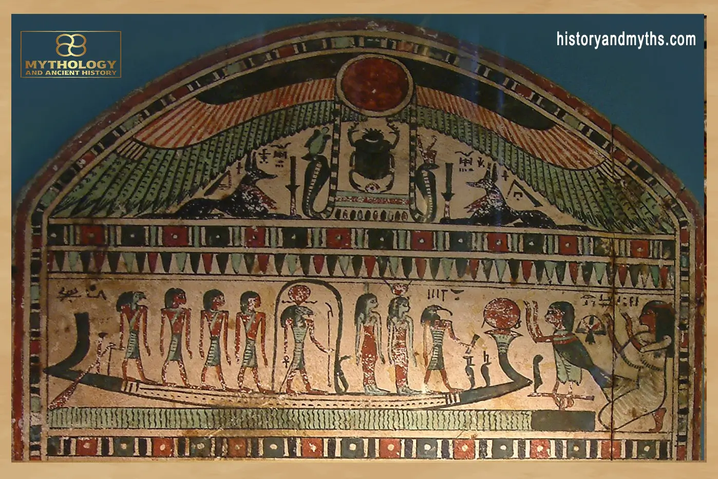 Solar barque on the funerary stele of Disiset