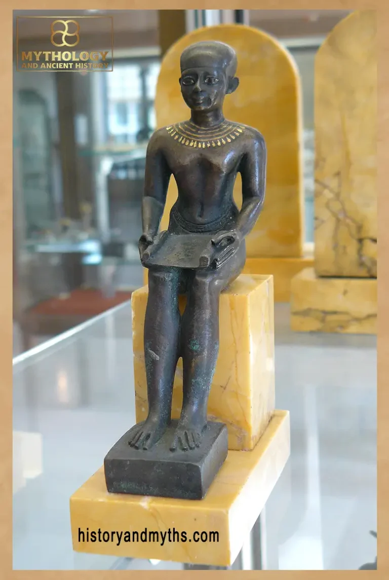 Bronze statuette of Imhotep with gold inlay (c. 5th–1st century BC)