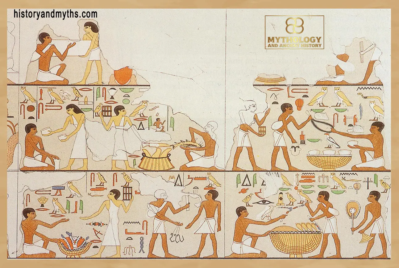Market and daily-life scenes with men and women, Mastaba of Fetekti (Fifth Dynasty)