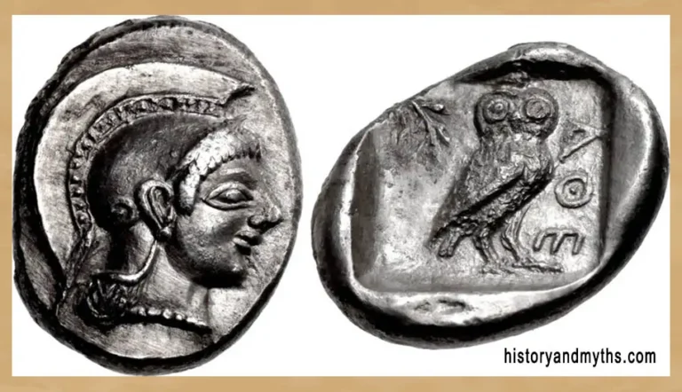 Silver tetradrachm of Athens (Athena and owl), ca. 510–490 BC