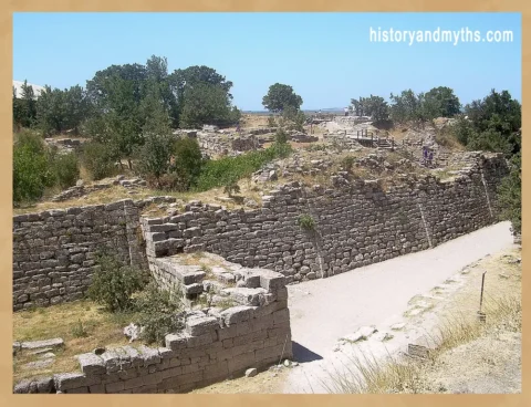 Walls of ancient Troy at Hisarlik, Turkey
