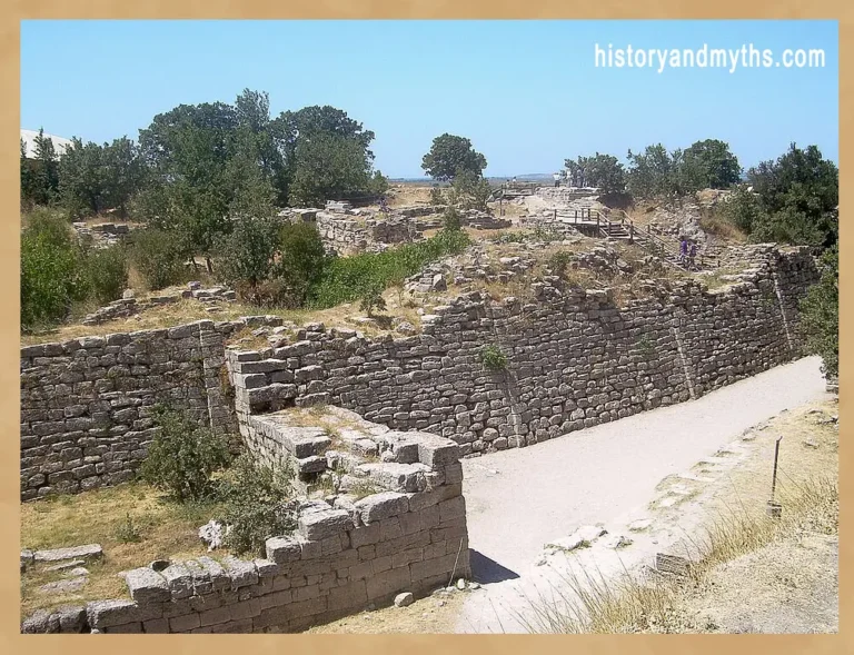 Walls of ancient Troy at Hisarlik, Turkey