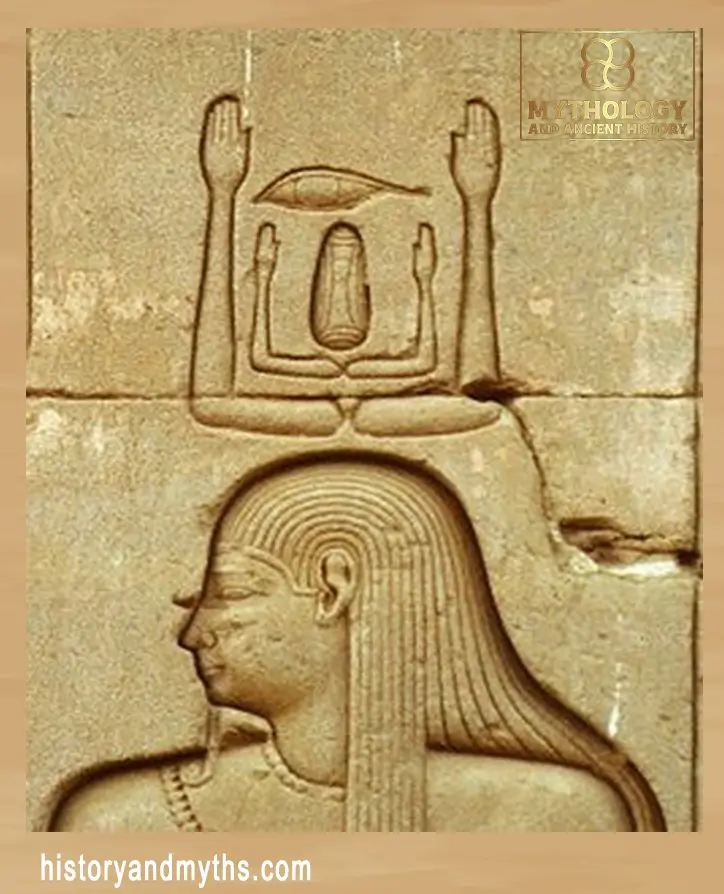 The Ka hieroglyph (raised arms) — Temple of Dendera, Egypt