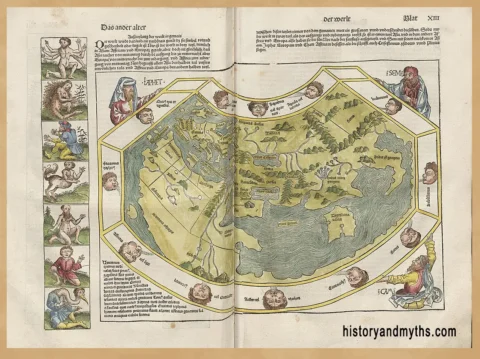 he Fortunate Islands depicted in the Nuremberg Chronicle (1493)
