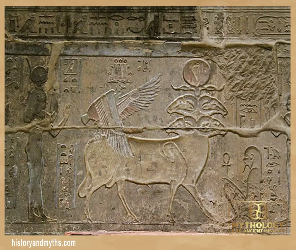 Banebdjed depicted as a four-headed ram
