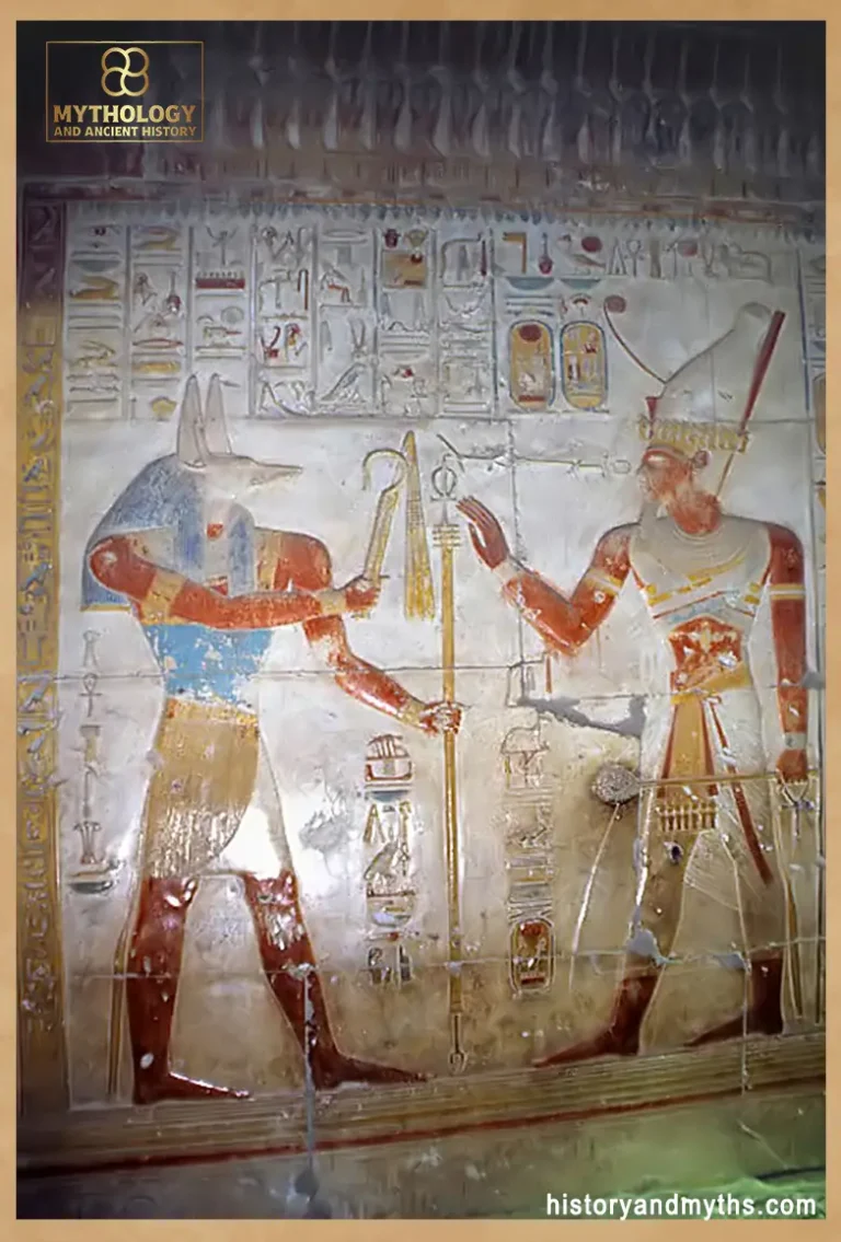 Wepwawet offering royal insignia to the king