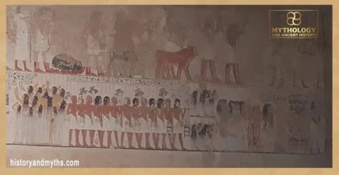 Mourning women (cropped detail from Tomb of Ramose, TT55)